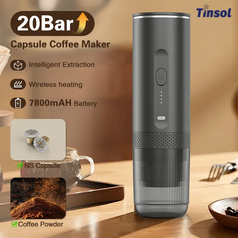 Portable Espresso Machine | Wireless Portable Espresso Capsule Three In One