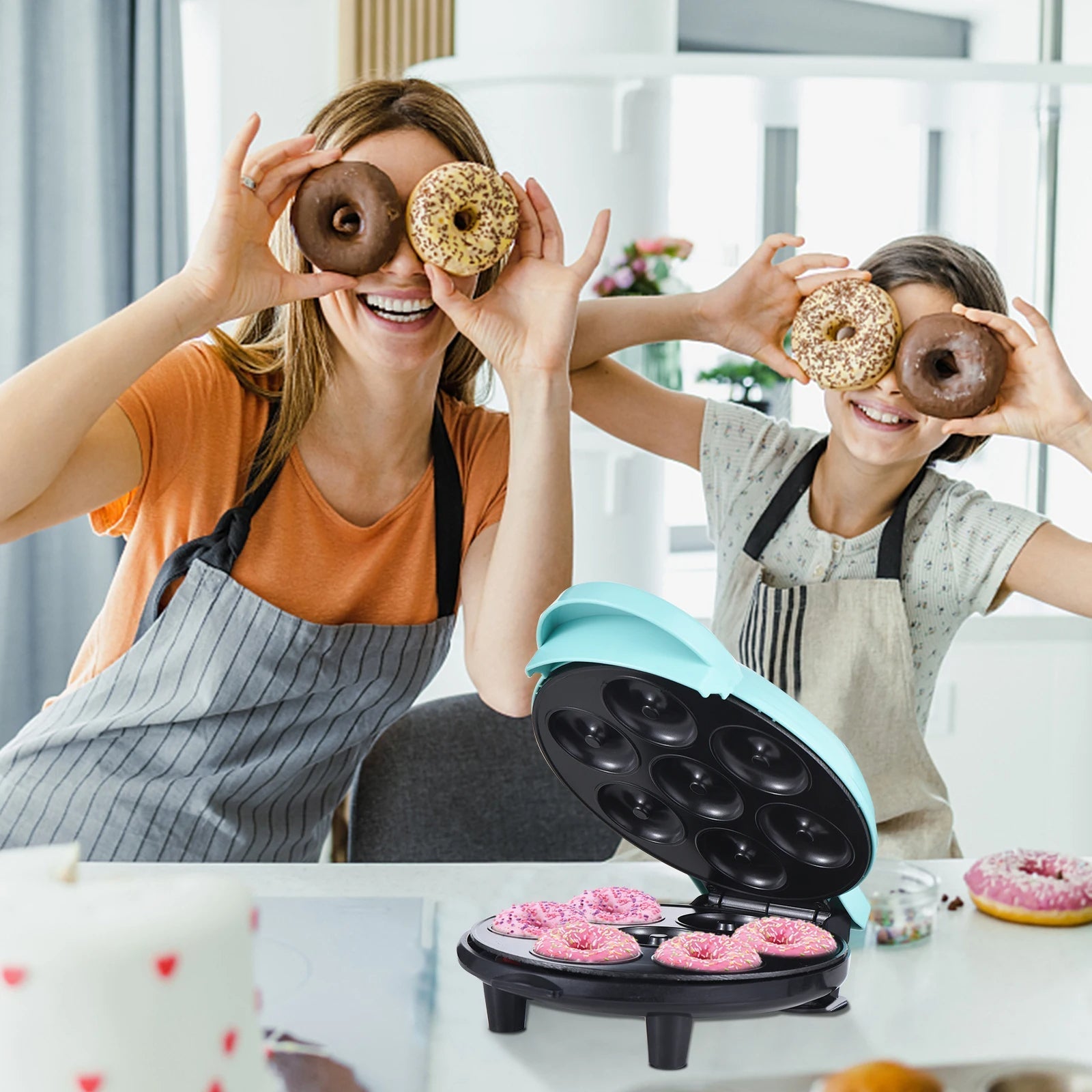 Electric Small Donut Making Machine | Double-Sided Heating Non-Stick Coating