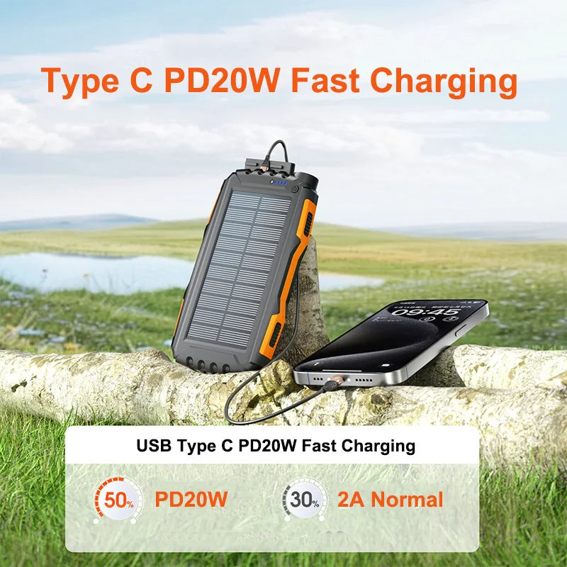 Solar Power Bank Charger | 42800mAh Solar Phone Charger