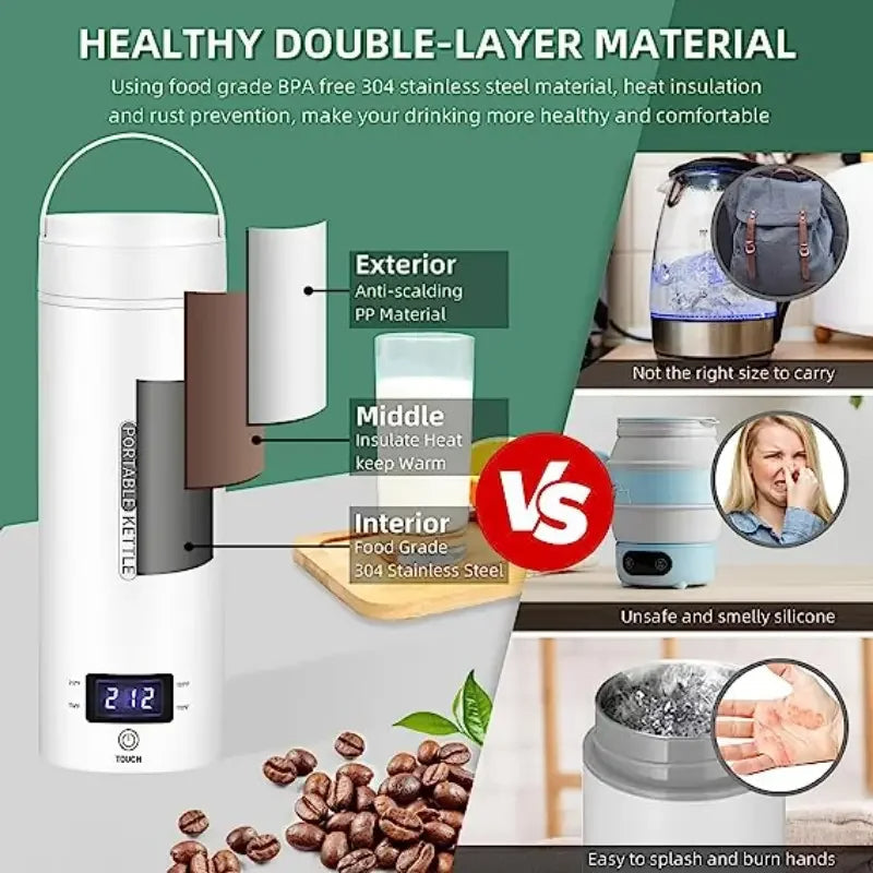 Travel Electric Kettle | Portable Tea Coffee Kettle