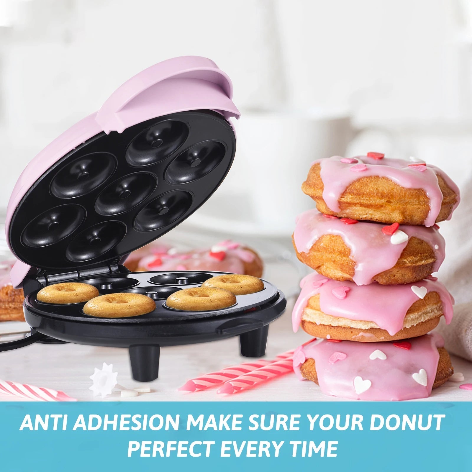 Electric Small Donut Making Machine | Double-Sided Heating Non-Stick Coating