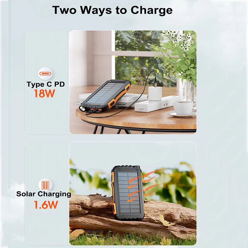 Solar Power Bank Charger | 42800mAh Solar Phone Charger