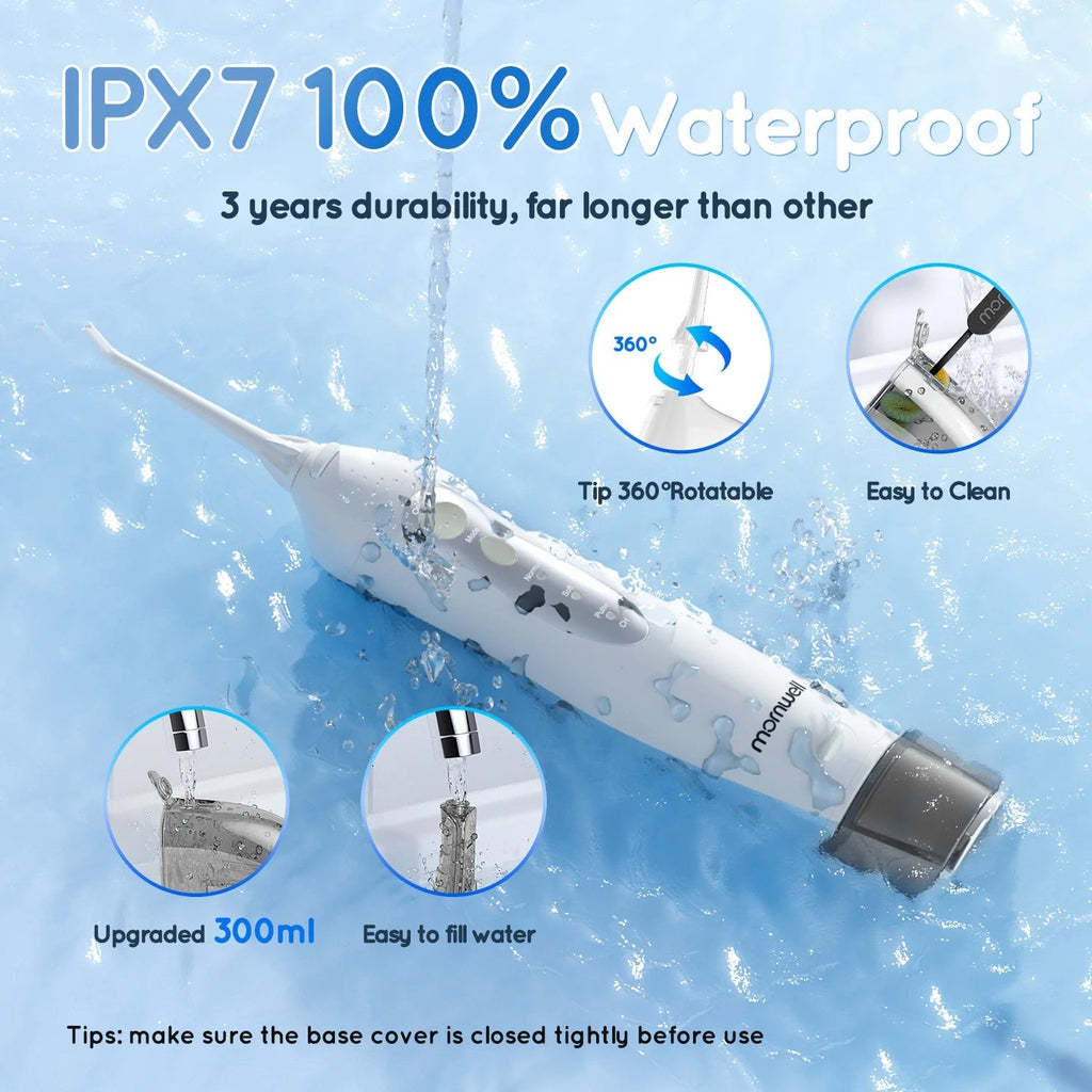 Oral Irrigator D52 Portable Dental Water Flosser USB Rechargeable Water Jet Floss Tooth Pick 4 Jet Tip 300ml 3 Modes Teeth Clean